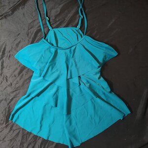 Aqua Green Tiered Tankini Top Women Size 2XL